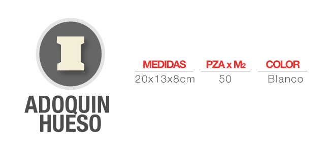 descripción de adoquin hueso